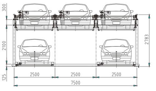 兩層升降橫移式立體停車(chē)庫(kù)